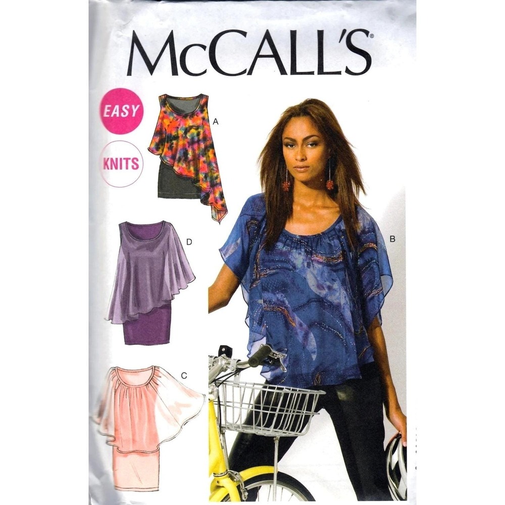 McCalls Sewing Pattern 6704 Overlay Top Dress Misses Size XS-M Uncut Shirt